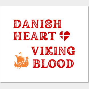 Danish Heart Viking Blood. Gift ideas for historical enthusiasts. Posters and Art